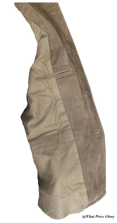 Khaki Cotton Corduroy Norfolk Jacket - Size 42 | What Price Glory
